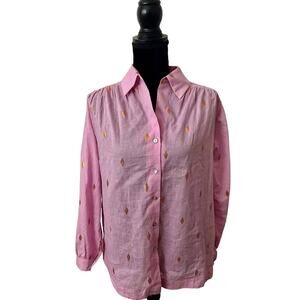 Alix of Bohemia Antigone Pink Jamdani Shirt - Small